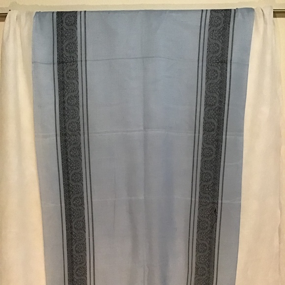 Blue black woven embroidery stole scarf - Picture 6 of 6